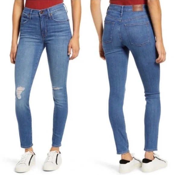New MADEWELL 9" High Rise Skinny Jeans In Wilcrest Wash Size 32 - Picture 1 of 16